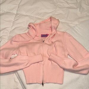 Edikted Pink Cropped Hoodie Jacket